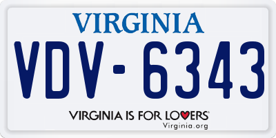 VA license plate VDV6343