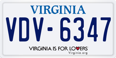 VA license plate VDV6347