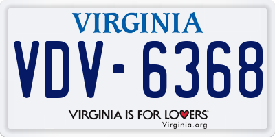 VA license plate VDV6368