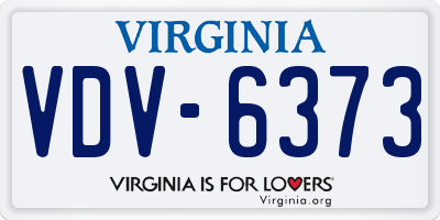 VA license plate VDV6373