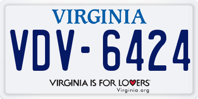 VA license plate VDV6424