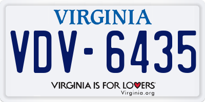 VA license plate VDV6435