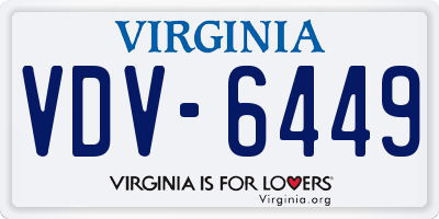 VA license plate VDV6449