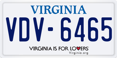 VA license plate VDV6465