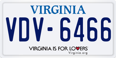 VA license plate VDV6466