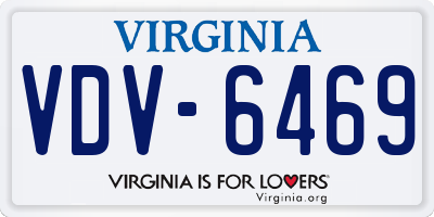 VA license plate VDV6469