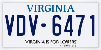 VA license plate VDV6471