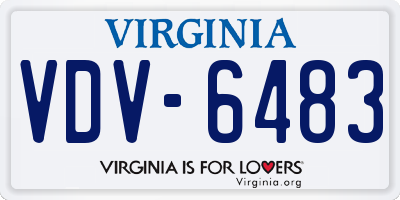 VA license plate VDV6483