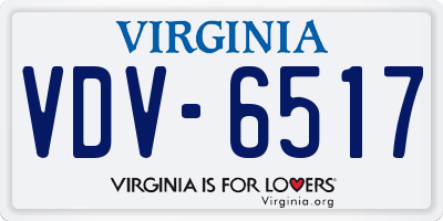 VA license plate VDV6517