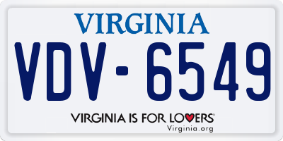 VA license plate VDV6549