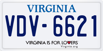 VA license plate VDV6621