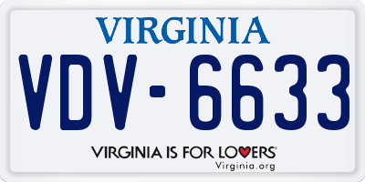 VA license plate VDV6633