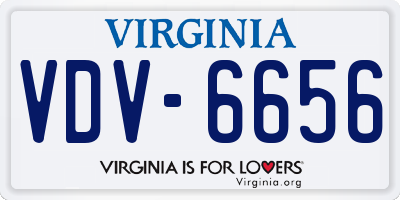 VA license plate VDV6656