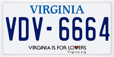 VA license plate VDV6664