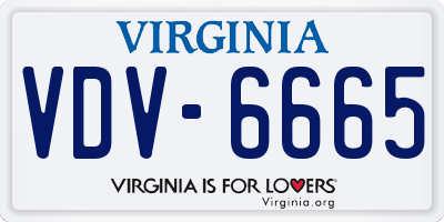 VA license plate VDV6665