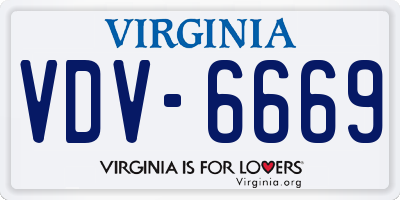 VA license plate VDV6669