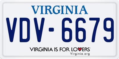 VA license plate VDV6679