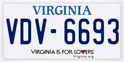 VA license plate VDV6693