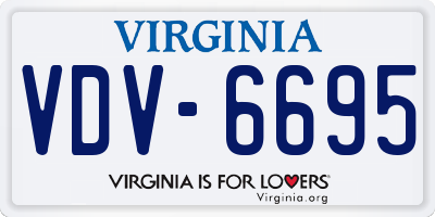 VA license plate VDV6695
