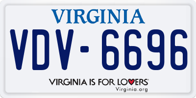 VA license plate VDV6696