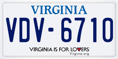 VA license plate VDV6710
