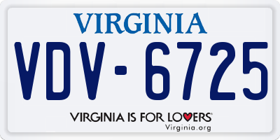 VA license plate VDV6725