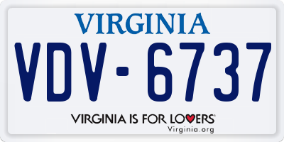 VA license plate VDV6737