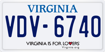 VA license plate VDV6740