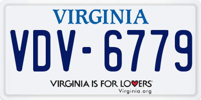 VA license plate VDV6779