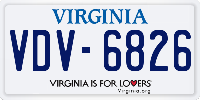 VA license plate VDV6826