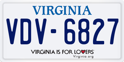 VA license plate VDV6827