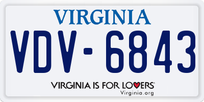 VA license plate VDV6843