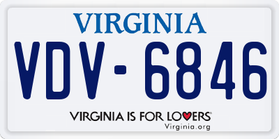 VA license plate VDV6846