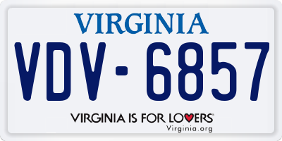 VA license plate VDV6857
