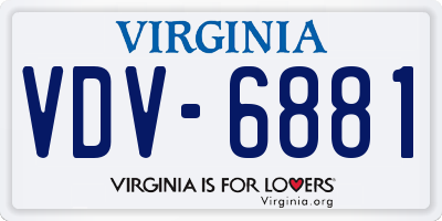 VA license plate VDV6881