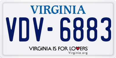 VA license plate VDV6883