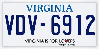 VA license plate VDV6912
