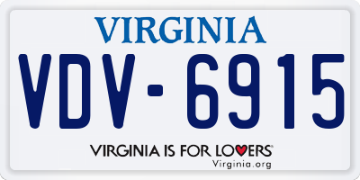 VA license plate VDV6915