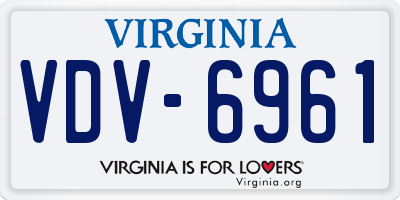 VA license plate VDV6961