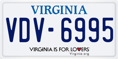 VA license plate VDV6995