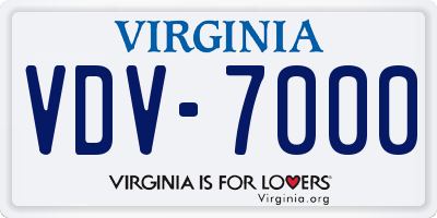 VA license plate VDV7000