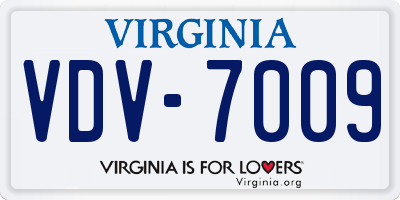 VA license plate VDV7009