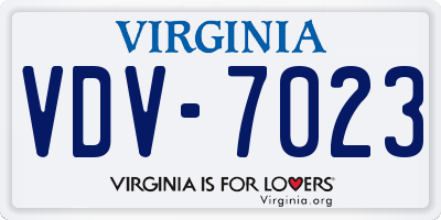 VA license plate VDV7023