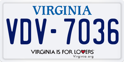 VA license plate VDV7036
