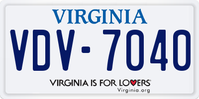 VA license plate VDV7040