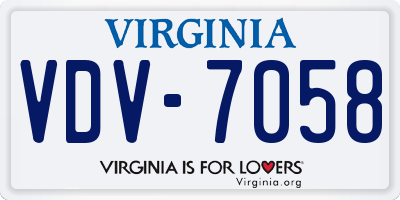 VA license plate VDV7058