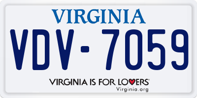 VA license plate VDV7059
