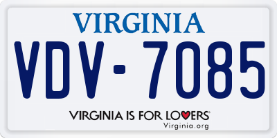 VA license plate VDV7085