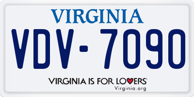 VA license plate VDV7090
