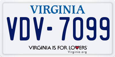 VA license plate VDV7099